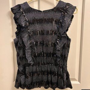 Ark & Co Black & Silver Sequin Party Top